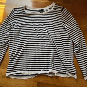 H&M Basics Black Striped Top Knit Size M